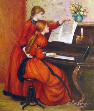 The Piano Lesson, Pierre-Auguste Renoir, Art Paintings