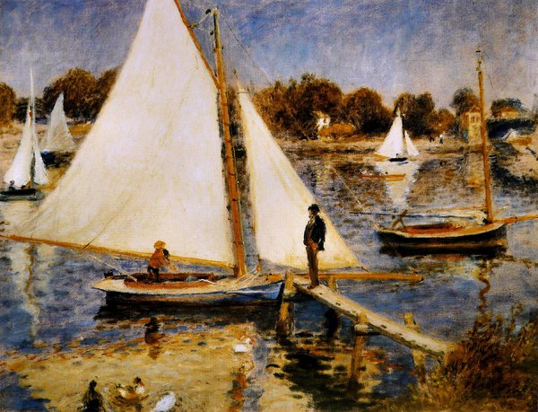 The Sailboats At Argenteuil (La Seine a Argenteuil). The painting by Pierre-Auguste Renoir