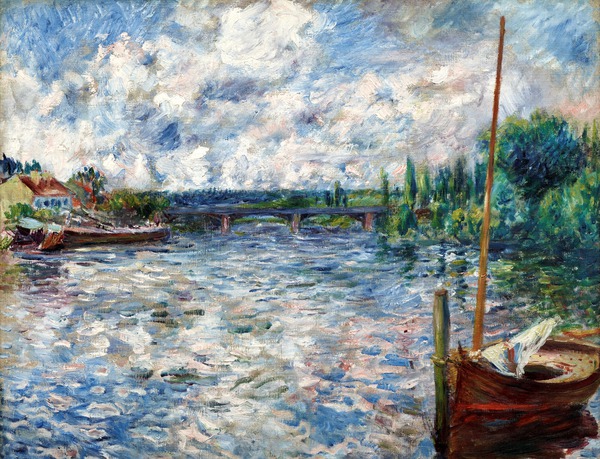 The Seine at Chatou (La Seine a Chatou). The painting by Pierre-Auguste Renoir