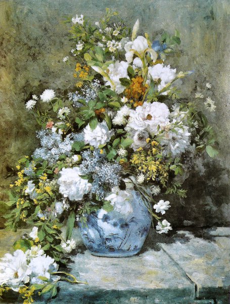 The Spring Bouquet. The painting by Pierre-Auguste Renoir
