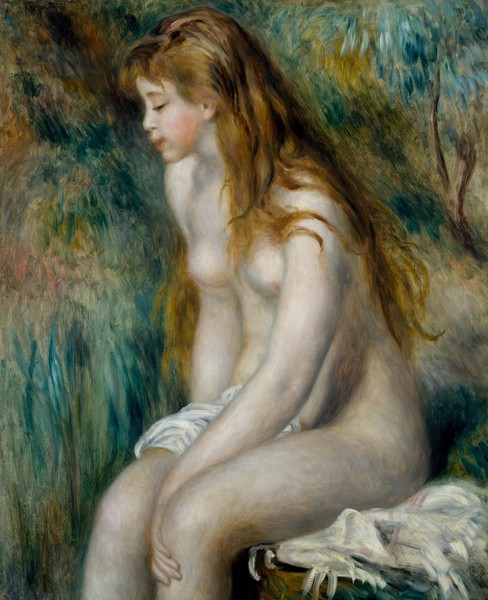 Young Girl Bathing. The painting by Pierre-Auguste Renoir