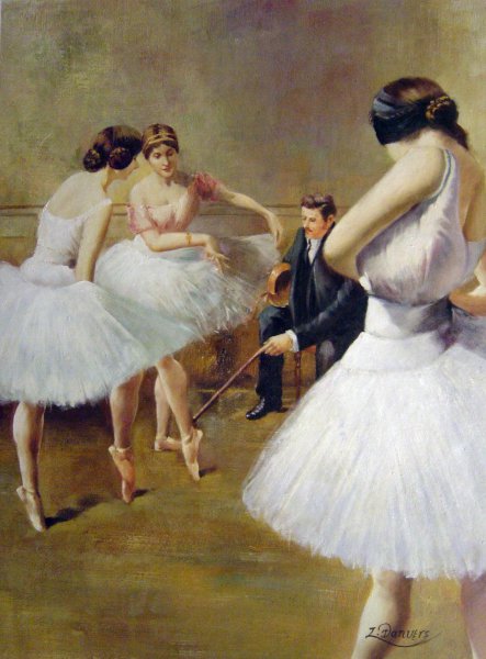 The Ballet Lesson. The painting by Pierre Carrier-Belleuse