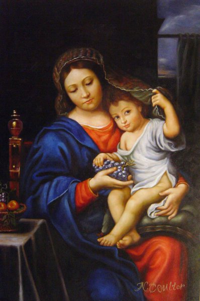 The Virgin Of The Grapes. The painting by Pierre Mignard