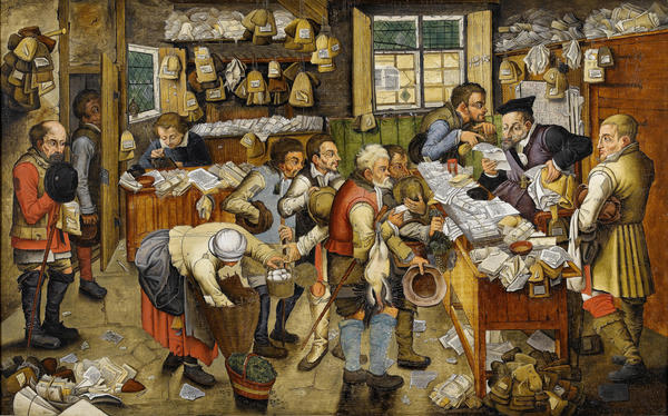 Payment of the Tithes Bonhams. The painting by Pieter Bruegel the Younger