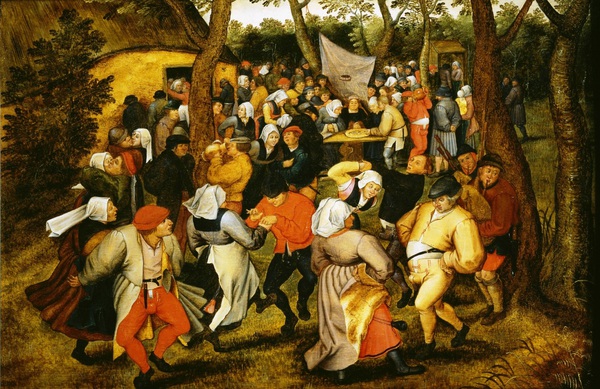 Peasant Wedding Dance. The painting by Pieter Bruegel the Younger