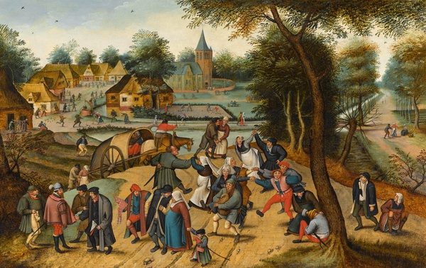 Return from the Kermesse. The painting by Pieter Bruegel the Younger