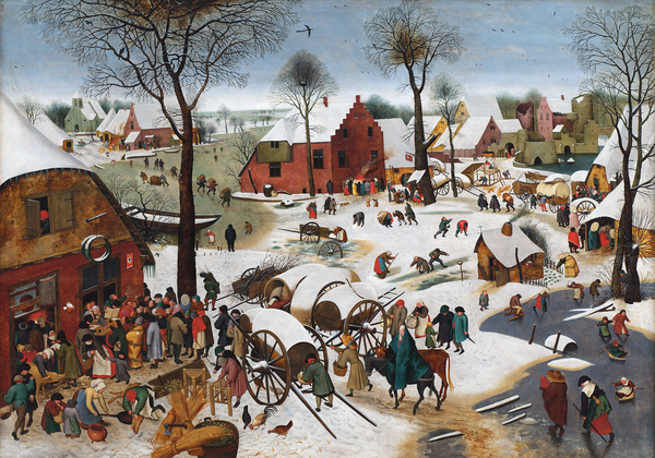 The Census at Bethlehem. The painting by Pieter Bruegel the Younger