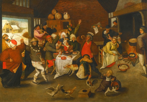 Twelfth Night. The painting by Pieter Bruegel the Younger