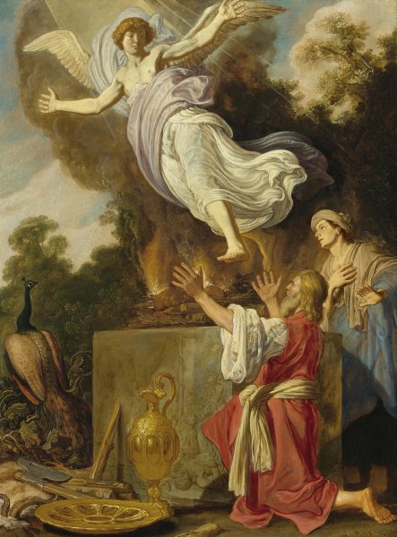 Sacrafice of Manoah. The painting by Pieter Lastman