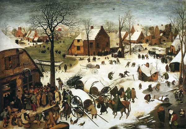 Census at Bethlehem. The painting by Pieter the Elder Bruegel