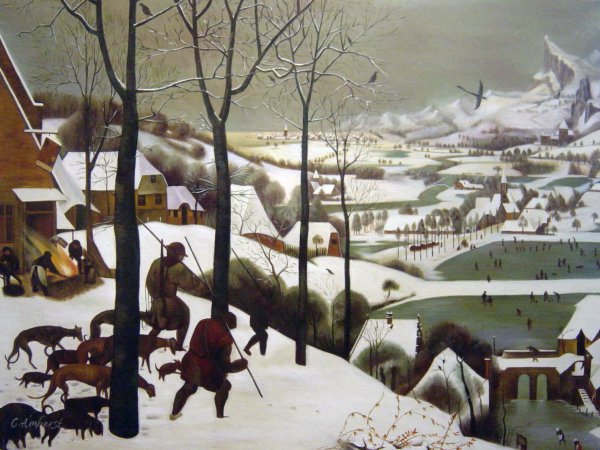 Hunters In The Snow. The painting by Pieter the Elder Bruegel