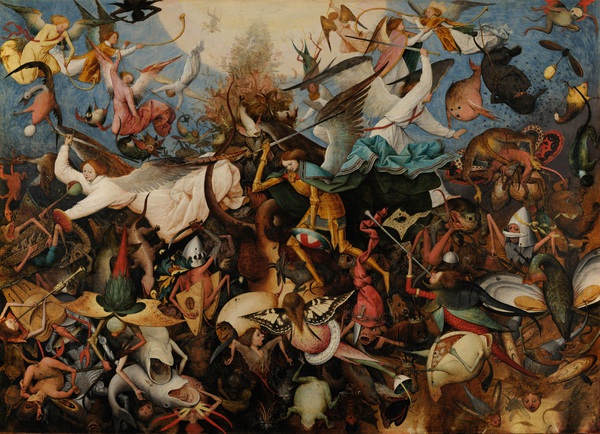 The Fall of the Rebel Angels. The painting by Pieter the Elder Bruegel