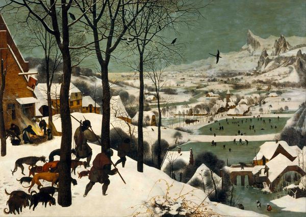 The Hunters in the Snow. The painting by Pieter the Elder Bruegel