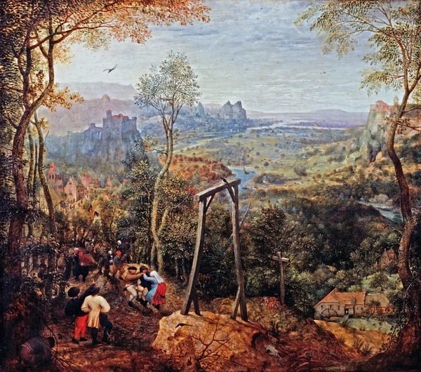 The Magpie on the Gallows. The painting by Pieter the Elder Bruegel