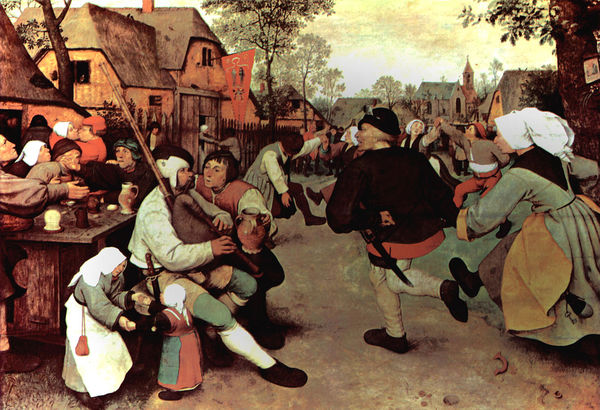 The Peasant Dance. The painting by Pieter the Elder Bruegel