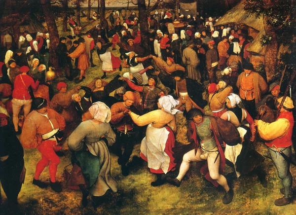 The Wedding Dance in the Open Air. The painting by Pieter the Elder Bruegel