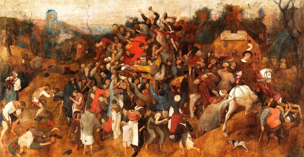 The Wine of Saint Martin's Day. The painting by Pieter the Elder Bruegel