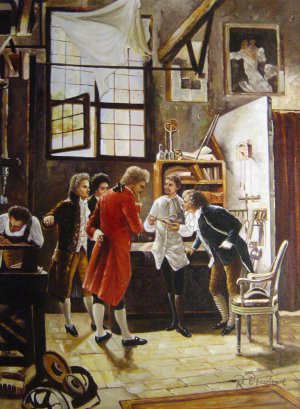Pietro Gabrini, The Inventor's Laboratory, Painting on canvas