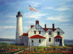 Our Originals, Point Iroquois Lighthouse, Painting on canvas