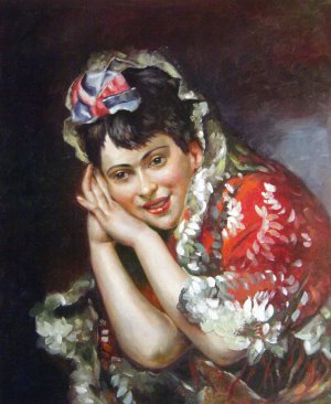 Raimundo De Madrazo y Garreta, The Model Aline Masson With A White Mantilla, Painting on canvas