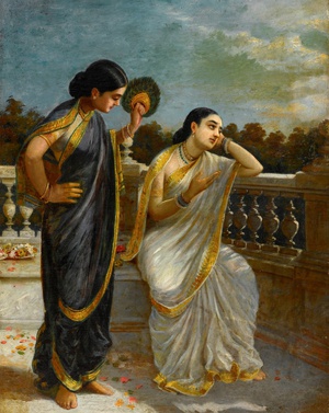 Raja Ravi Varma, Damayanti, Painting on canvas
