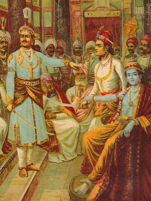 Raja Ravi Varma, Krishna as Envoy, Painting on canvas