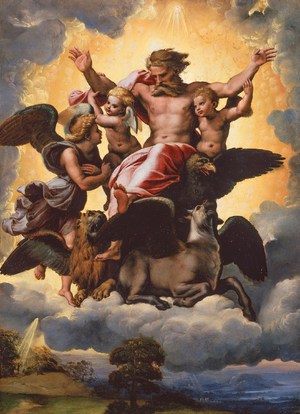 Raphael , Ezekiel's Vision, Painting on canvas