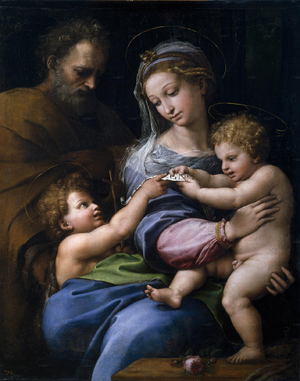Raphael , Madonna of the Rose, Painting on canvas