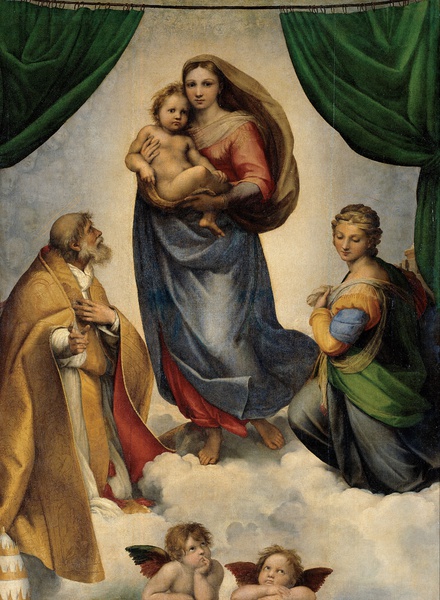 Sistine Madonna. The painting by Raphael 