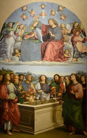 Raphael , The Crowning of the Virgin (Oddi Altar), Painting on canvas