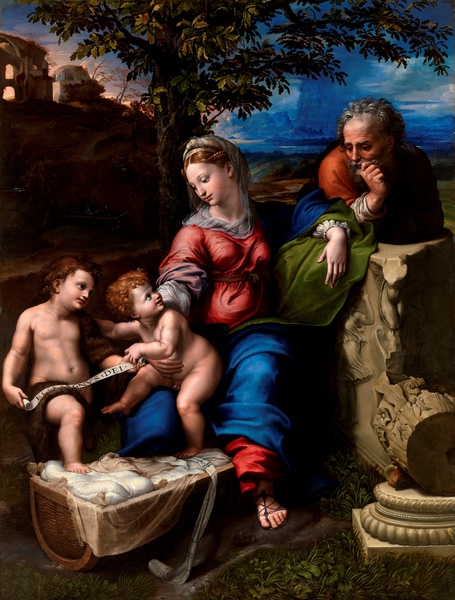 The Holy Family Below the Oak. The painting by Raphael 