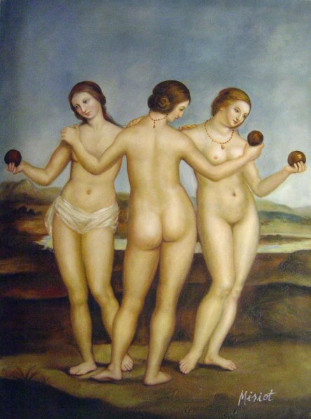 The Three Graces. The painting by Raphael 