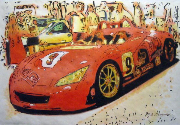 Real Fast Sports Car. The painting by Our Originals