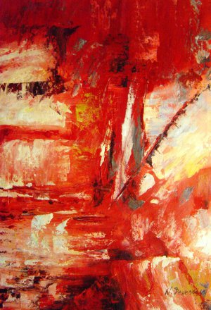 Our Originals, Red Burst Of Color, Painting on canvas