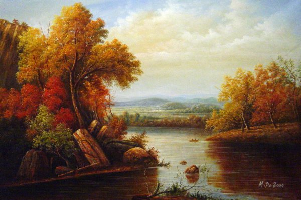 Indian Summer. The painting by Regis-Francois Gignoux