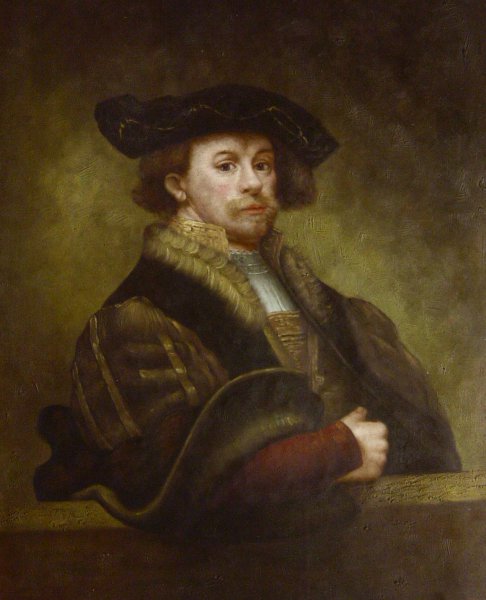 A Self Portrait. The painting by Rembrandt van Rijn
