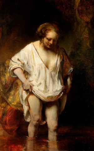 Rembrandt van Rijn, A Woman Bathing, Painting on canvas