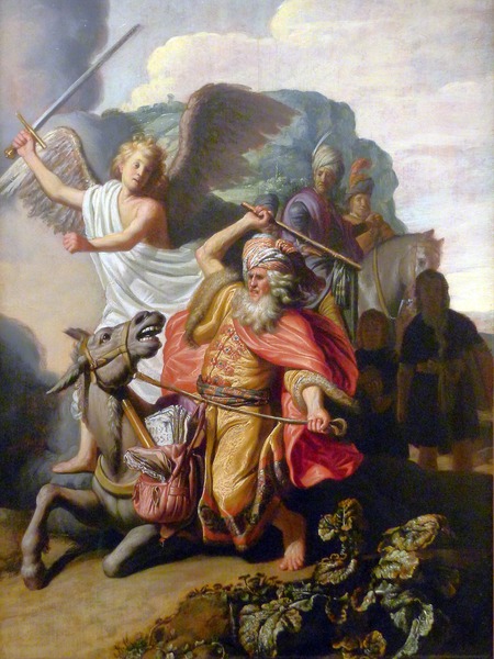 Balaam and the Ass. The painting by Rembrandt van Rijn