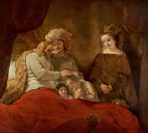 Reproduction oil paintings - Rembrandt van Rijn - Blessing of Ephraim and Manasseh by Jacob