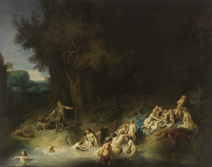 Reproduction oil paintings - Rembrandt van Rijn - Diana Bathing with her Nymphs, Actaeon and Callisto