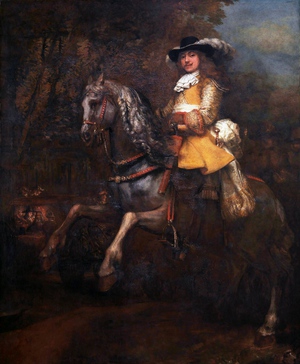 Famous paintings of Horses-Equestrian: Frederick Rihel on Horseback