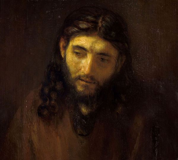 Head of Christ, 1648-56. The painting by Rembrandt van Rijn
