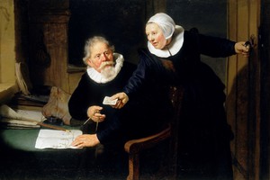 Rembrandt van Rijn, Jan Rijcksen and his Wife, Griet Jans (The Shipbuilder and his Wife), Painting on canvas