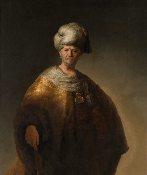 Man in Oriental Costume. The painting by Rembrandt van Rijn