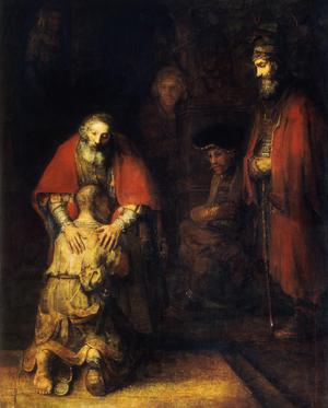 Return of the Prodigal Son, Rembrandt van Rijn, Art Paintings