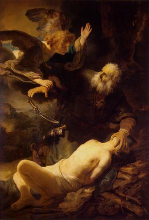 Sacrifice of Isaac, Rembrandt van Rijn, Art Paintings