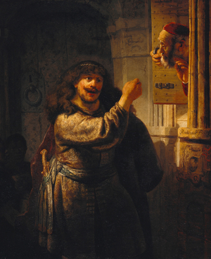 Reproduction oil paintings - Rembrandt van Rijn - Samson Threatening his Father-in-Law