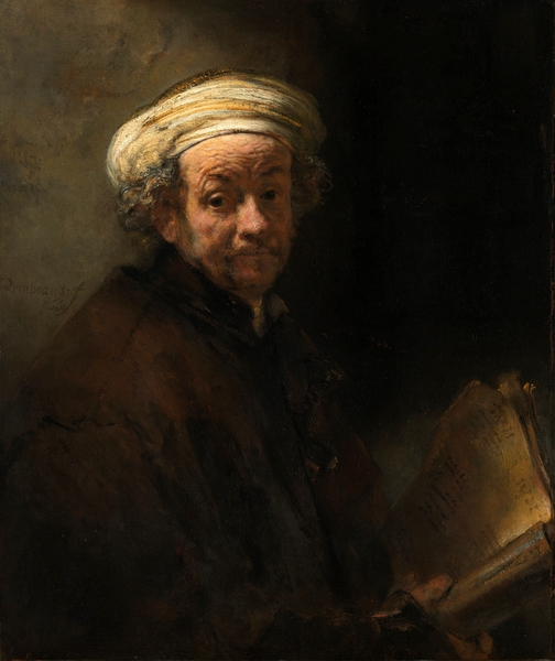 Self Portrait as the Apostle Paul. The painting by Rembrandt van Rijn