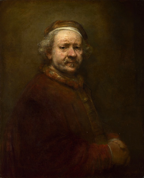 Self Portrait at the Age of 63. The painting by Rembrandt van Rijn