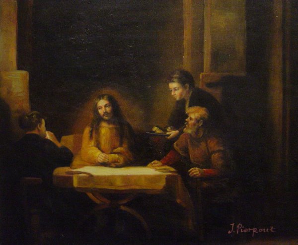 Supper At Emmaus. The painting by Rembrandt van Rijn